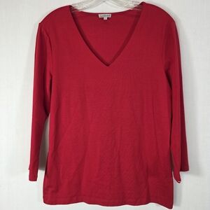 Kettlewell Colours Red Supersoft Cotton Modal V-Neck Long Sleeve Top - L